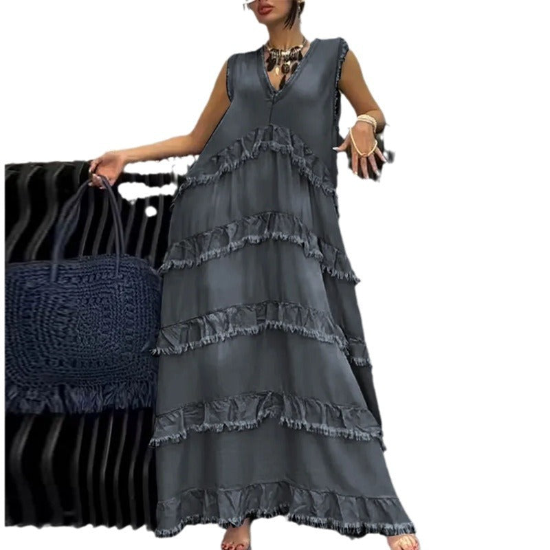 Evelyn Raw-edge Denim Dress