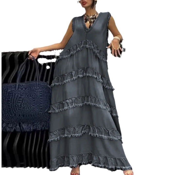 Evelyn Raw-edge Denim Dress