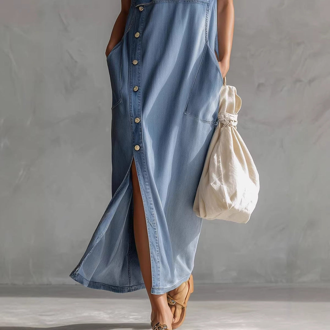 Brielle Hooded Denim Sleeveless