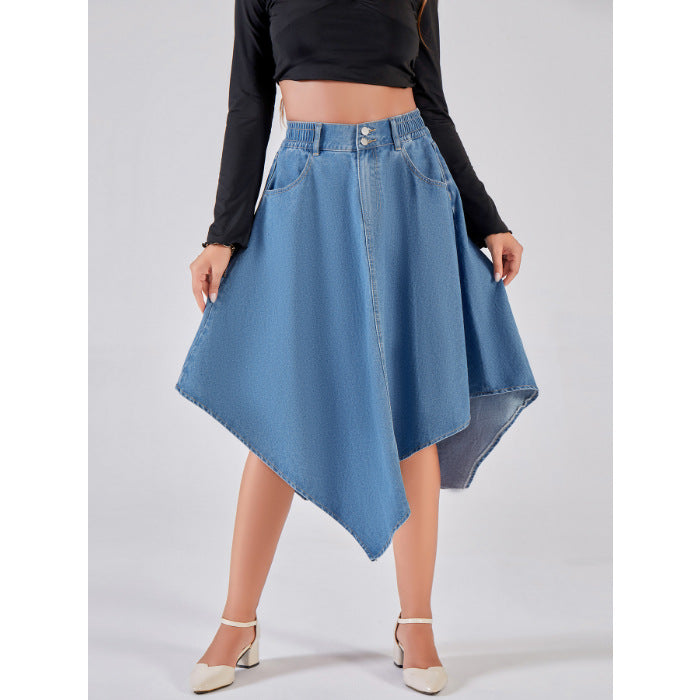 Emma Irregular Denim Skirt