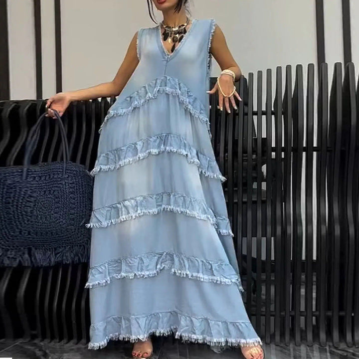 Evelyn Raw-edge Denim Dress