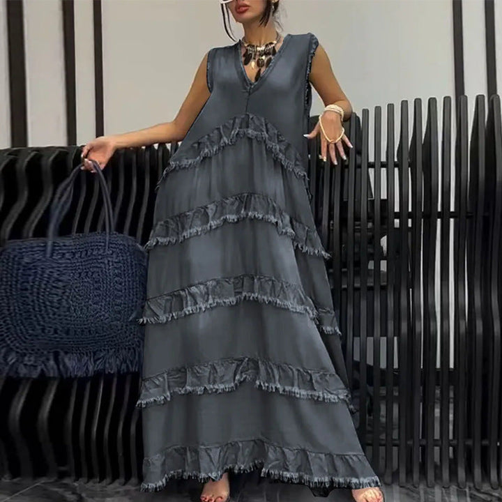 Evelyn Raw-edge Denim Dress