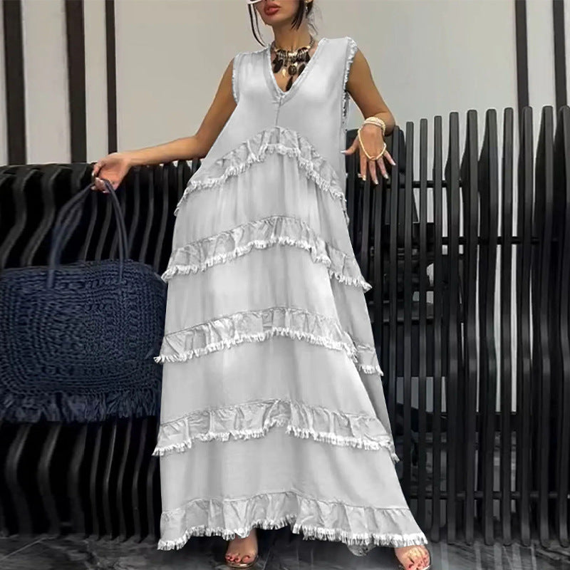 Evelyn Raw-edge Denim Dress