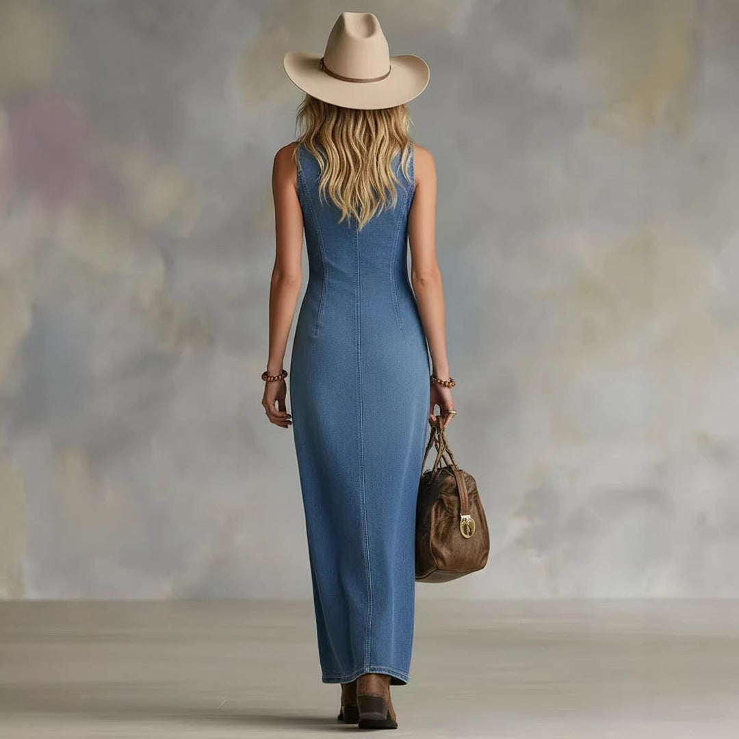 Amelia Sleeveless Denim Dress