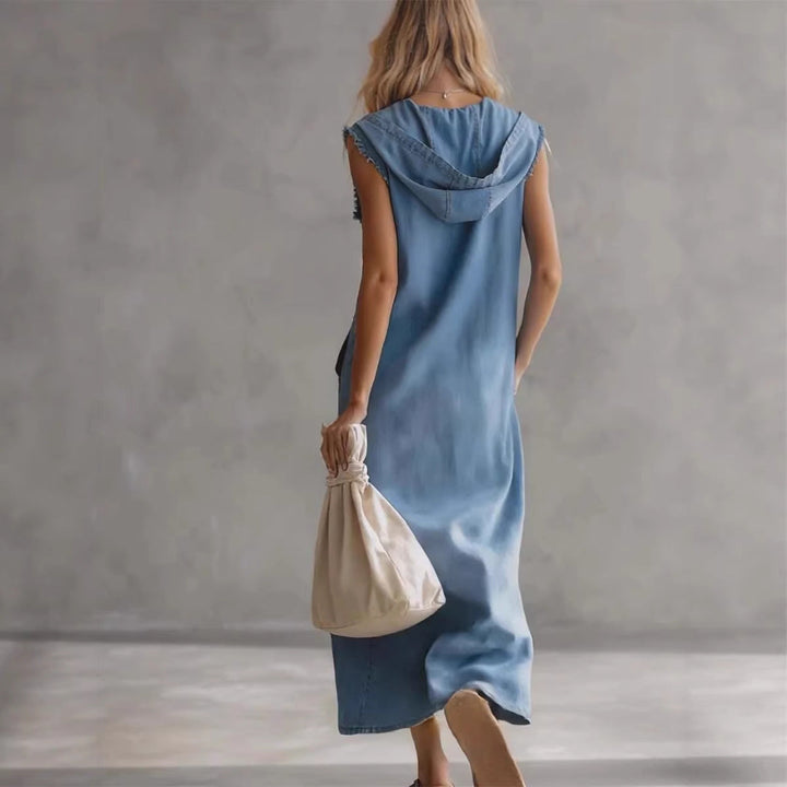 Brielle Hooded Denim Sleeveless