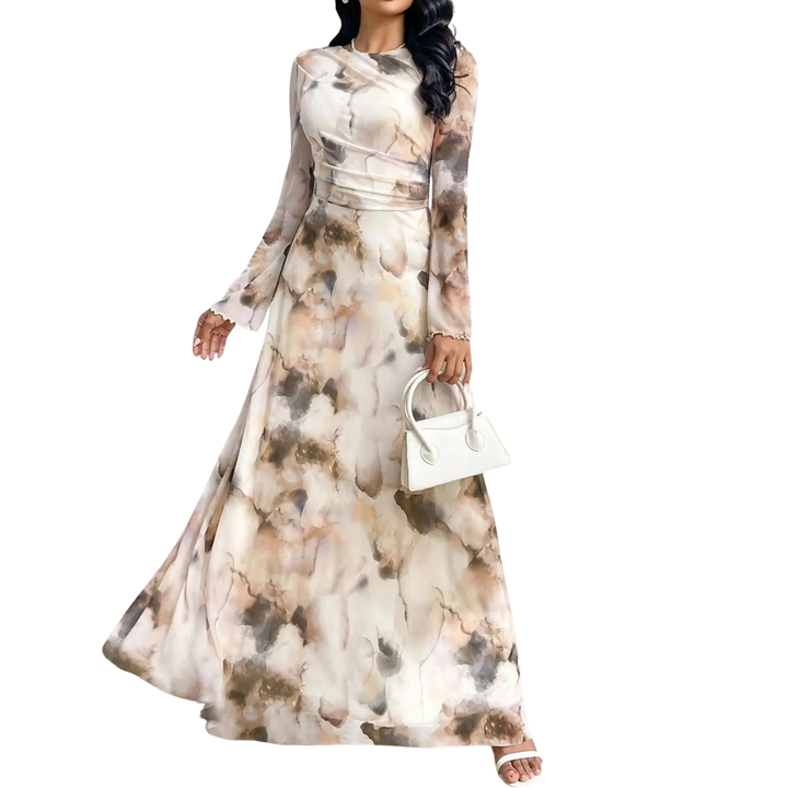 CELESTE™ | Tie-Dye Mesh Print Elegance Dress