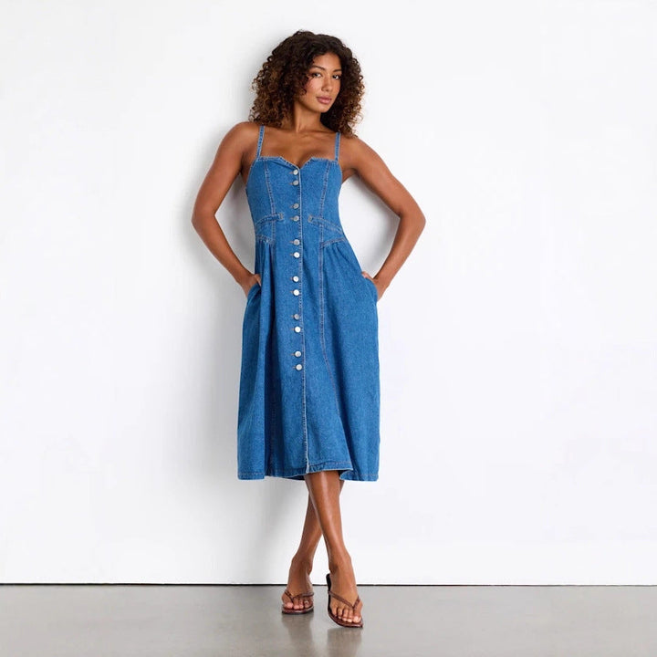 Luna V-neck Cardigan Denim