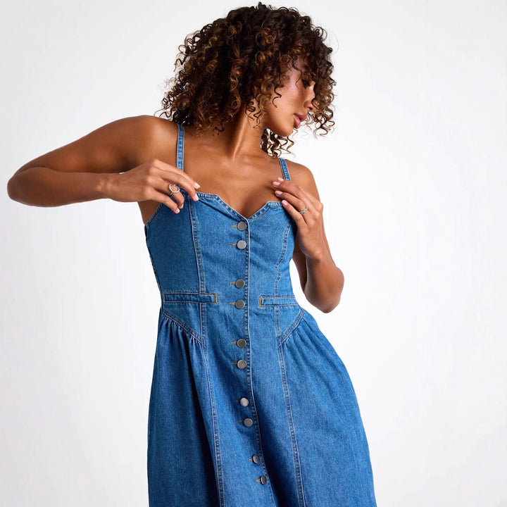 Luna V-neck Cardigan Denim