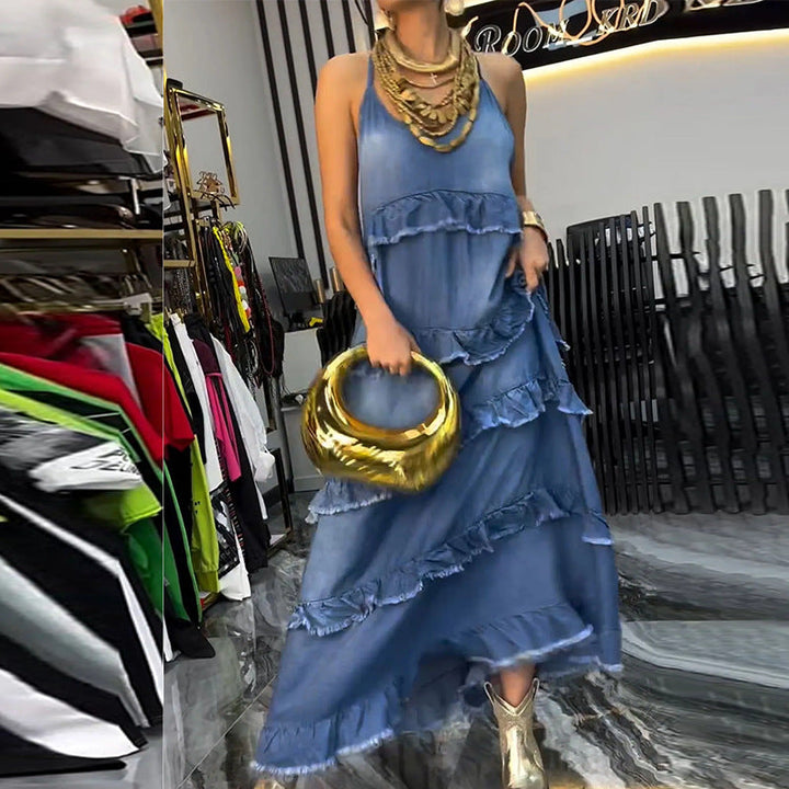 Evelyn Raw-edge Denim Dress