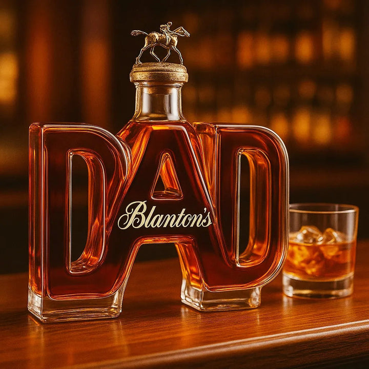 Calista personalized decanter alongside a glass of amber liquid, suggesting its intended use.