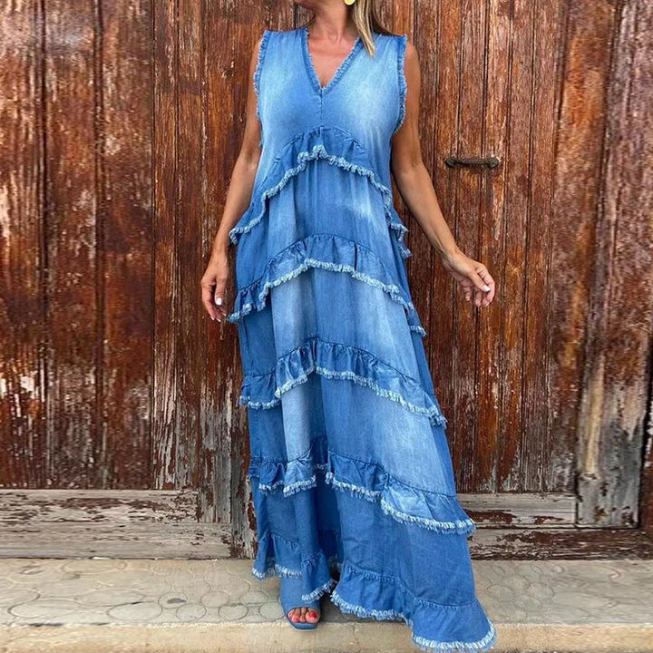 Evelyn Raw-edge Denim Dress