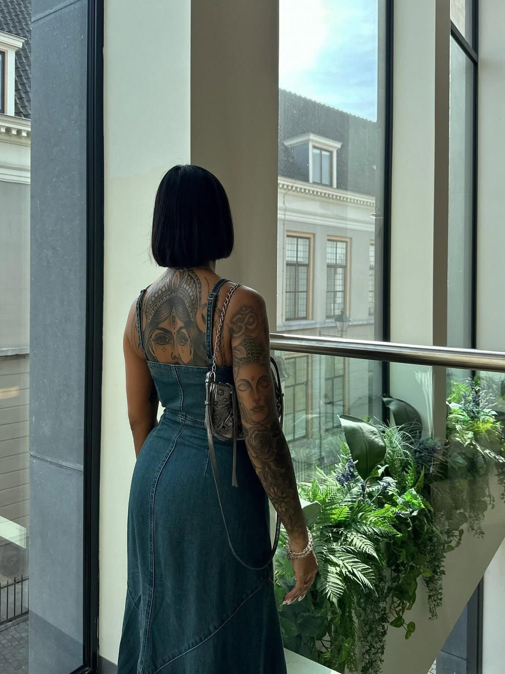 Zoe Single-breasted Suspender Dress