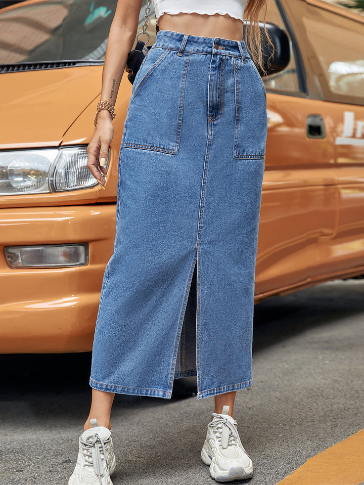 Grace Slit Denim Skirt