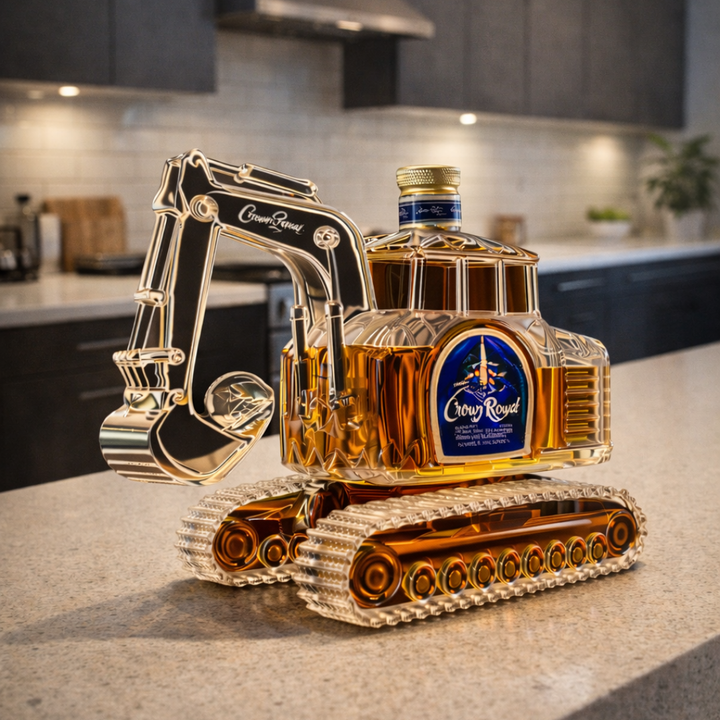Top-down view of the Rosalind unique whisky decanter, revealing the opening and overall silhouette.